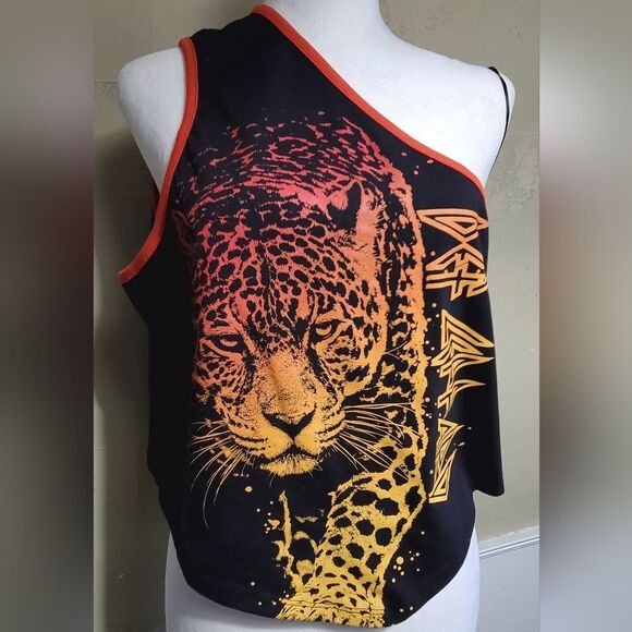 Def Leppard One Shoulder Crop Top - Picture 1 of 6